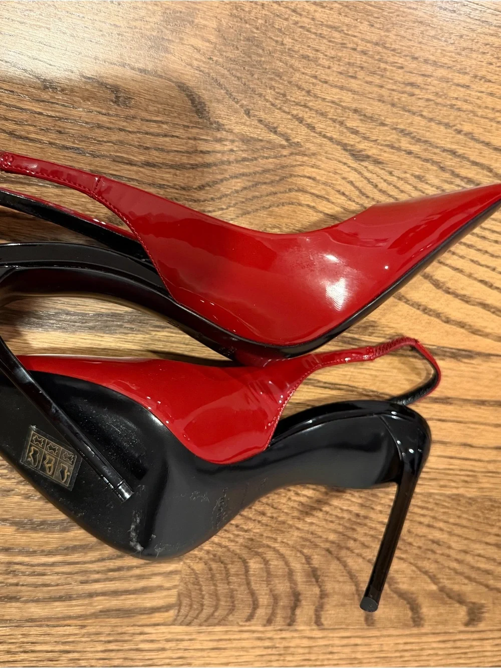 Saint Laurent Red Patent Pointed Slingback Pumps YSL - Picture 7 of 16